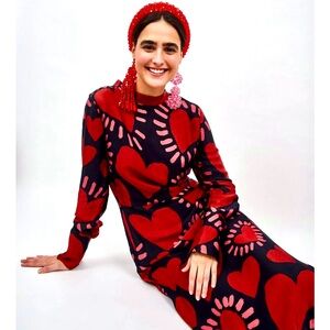 Farm Rio’s Heart Patterned Dress, size Medium